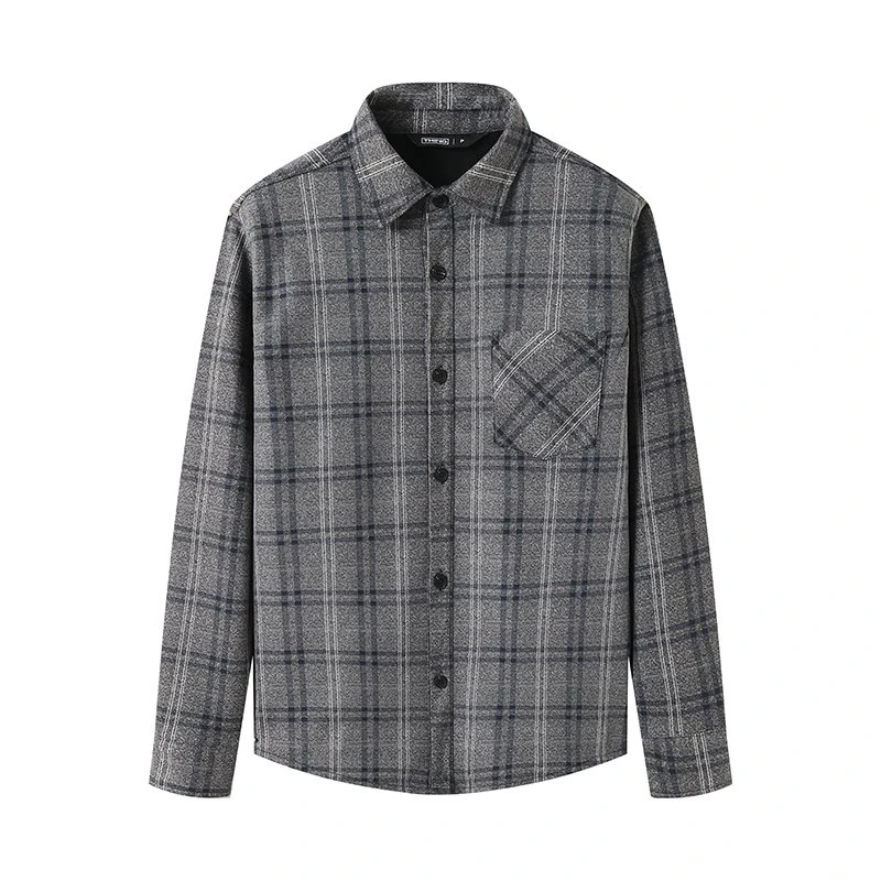 Grey Plaid Button Up Shirt