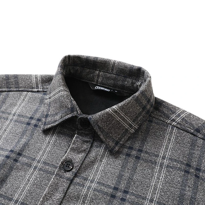 Grey Plaid Button up Shirt Factory&Supplier