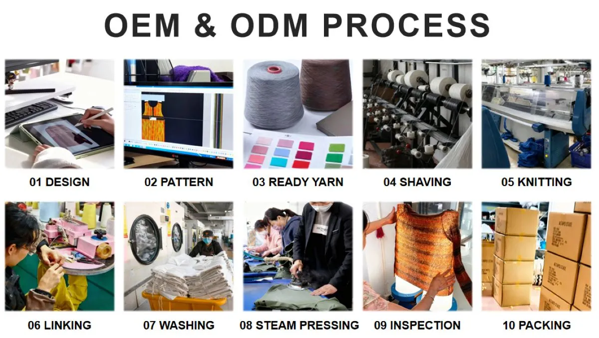 womens classic crew neck sweaters ODMOEM PROCESS